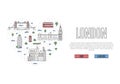 I love London poster in linear style