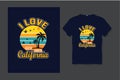 I Love Long Beach California Summer T Shirt Vector