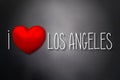 I love Los Angeles - heart shape, black background