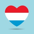 I love Luxembourg, Luxembourg flag heart vector illustration