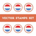 I Love Luxembourg vector stamps set.