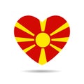 I love Macedonia , Macedonia flag heart vector illustration isolated on white background Royalty Free Stock Photo