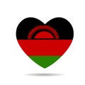 I love Malaw,Malawi flag heart vector illustration isolated on white background