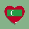 I love Maldives flag heart