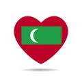 I love Maldives , Maldives flag heart vector illustration isolated on white background
