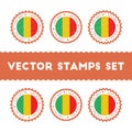 I Love Mali vector stamps set.