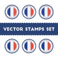 I Love Martinique vector stamps set.
