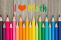 I love math message with pencil crayons