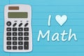 I love math on retro blue lined school paper Royalty Free Stock Photo