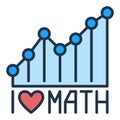 I Love Math vector Mathematics concept colored icon or sign Royalty Free Stock Photo