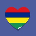 I love Mauritius flag heart