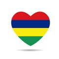 I love Mauritius ,Mauritius flag heart vector illustration isolated on white background