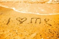 I love me written on the sand of a beach Royalty Free Stock Photo