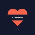 I Love mom text on the center of heart,The International Women Day with hearts banner. Hearts shapes for Women Day banner Royalty Free Stock Photo