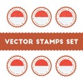 I Love Monaco vector stamps set.