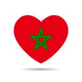 I love Morocco, Morocco flag heart vector illustration isolated on white background