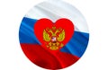 I love Moscow city on Russian Federation flag design. Moscow Flag Background for Russian Holidays, 3d rendering. Moscow Flag