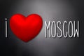 I love Moscow - heart shape, black background