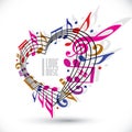 I love music template in red pink and violet colors, rotated in