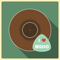 I love music. Vinyl disc Royalty Free Stock Photo