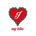 I Love My Bike Poster, Print or T-Shirt Design. Vector Illustration Royalty Free Stock Photo