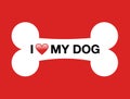 I love my dog cartoon bone