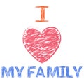 I love my family kid pencil color sketch