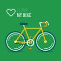 I love my hipster bike vector illustration