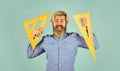 I love my job. mature bearded man hold triangle ruler. study at home. education. school teacher use triangle. math and Royalty Free Stock Photo