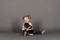 I love my kitten, little girl holding her new pet Royalty Free Stock Photo