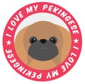 I love my pekingese badge