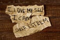 I love myself, I can, self esteem Royalty Free Stock Photo