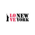 I love New York Typography vector lettering and Liberty statue vector design Royalty Free Stock Photo