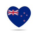 I love New Zealand, New Zealand flag heart vector illustration isolated on white background