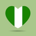 I love Nigeria , Nigeria flag heart vector illustration Royalty Free Stock Photo