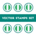 I Love Nigeria vector stamps set.