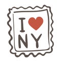 I love NY flat color illustration Royalty Free Stock Photo