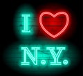 I love NY letter for design and decoration.Neon style sign illustration. Illustration for t shirt printing or wall decoration.