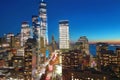 I love NYC. New York City famous top view. Night New York City from above. Night New York panorama, NYC skyline at Royalty Free Stock Photo