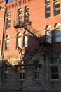 Fire Escape on an old building in Waxahachie Texas Royalty Free Stock Photo