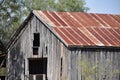 Rusty Roof Old wood barn in Adamsville Texas