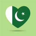 I love Pakistan ,Pakistan flag heart vector illustration