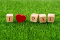I love pal in wooden cube