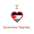 I love Palestine, State of t-shirt design.