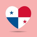I love Panama, Panama flag heart vector illustration