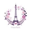 I Love Paris. Image of the Eiffel Tower. Vector illustration. Paris background. Paris, France fashion stylish i Royalty Free Stock Photo