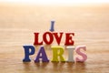 I Love Paris letters wood