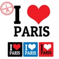 I love Paris sign and labels Royalty Free Stock Photo