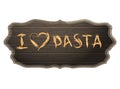 I Love Pasta concept with copyspace. EPS 10 Royalty Free Stock Photo