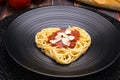 I love pasta, Spaghetti heart Royalty Free Stock Photo